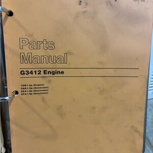 Caterpillar G3412 Parts Manual Beige Cover